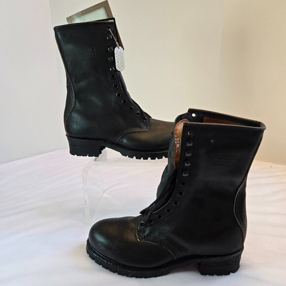 Vintage CAROLINA Men Sub Zero Leather Boots/Steel Toe Logger Boot Sz: 9.5E Black - Picture 5 of 10